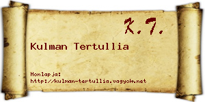 Kulman Tertullia névjegykártya